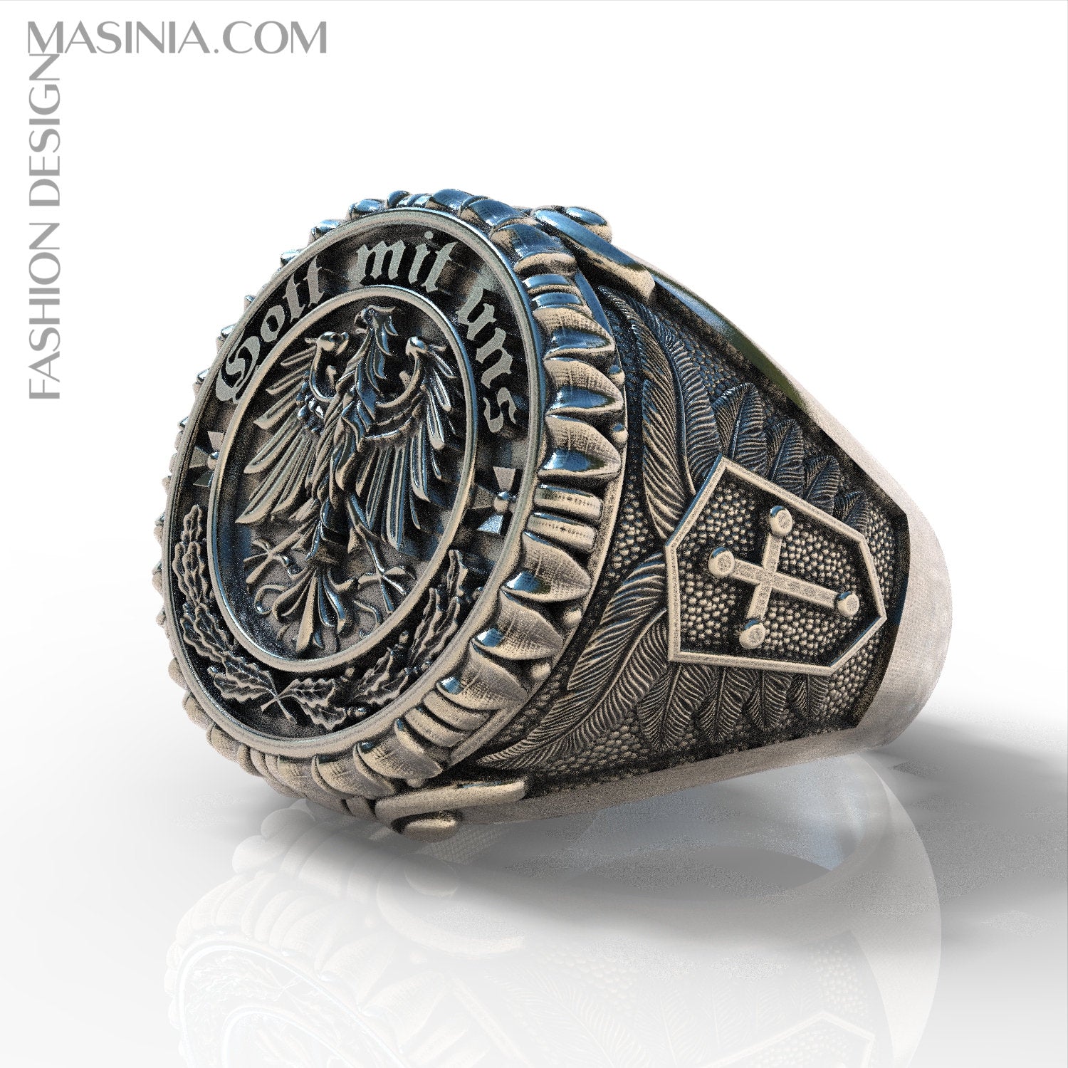 Gott mit uns Emblem sterling silver  925
