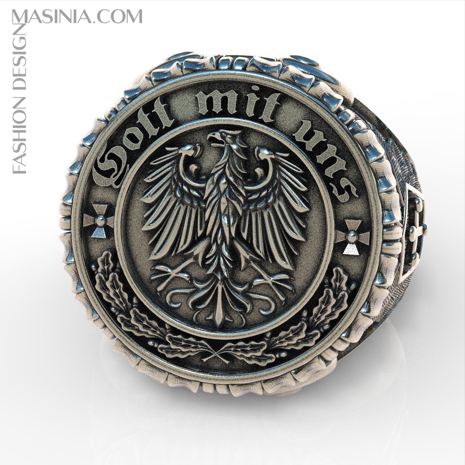 Gott mit uns Emblem sterling silver  925