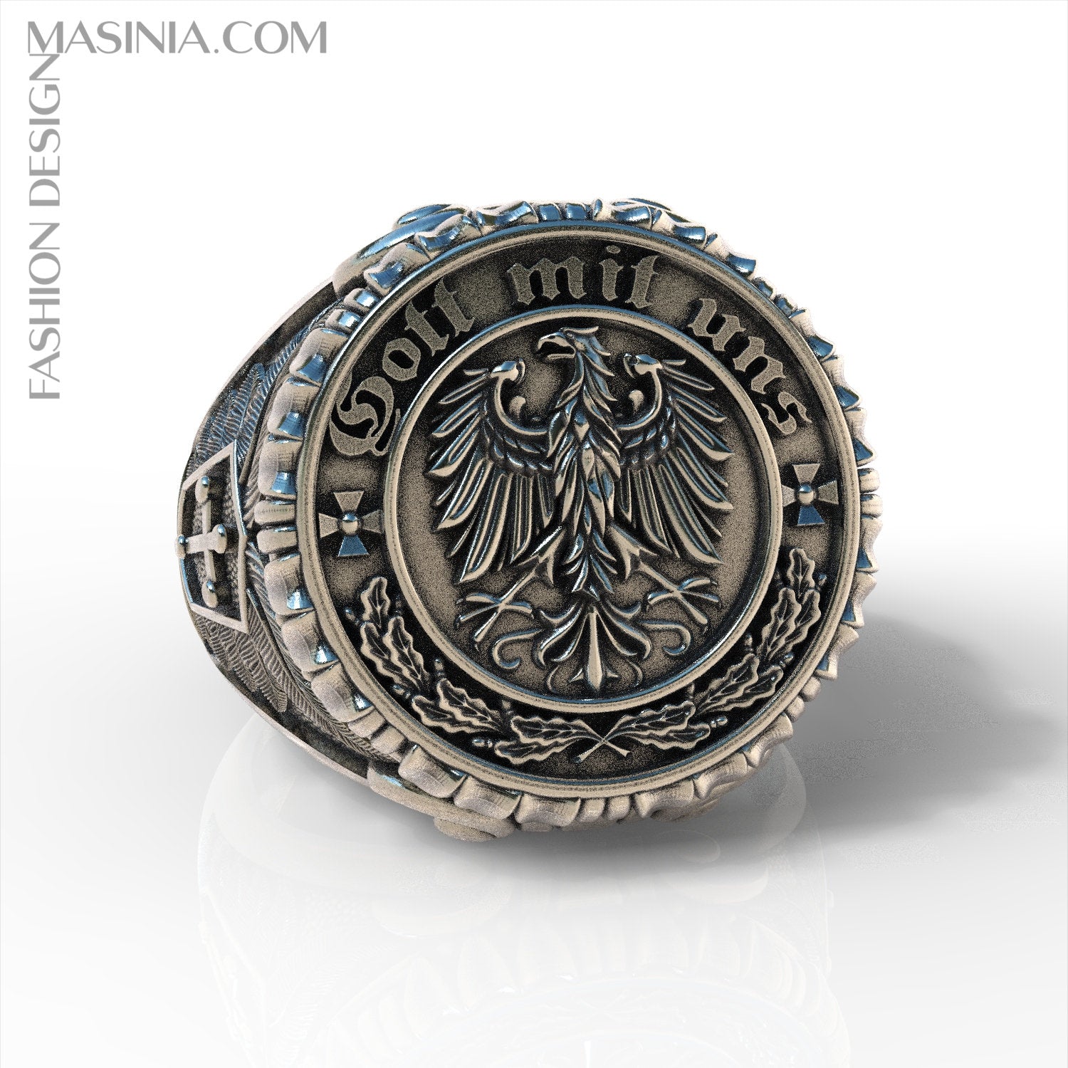 Gott mit uns Emblem sterling silver  925