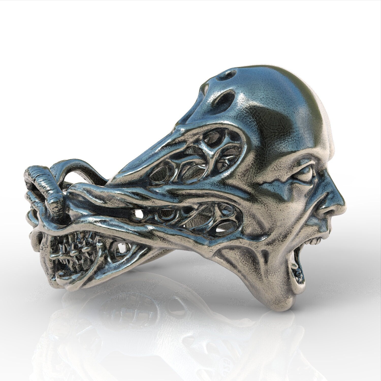 Scream sterling silver 925 ring ring handmade men
