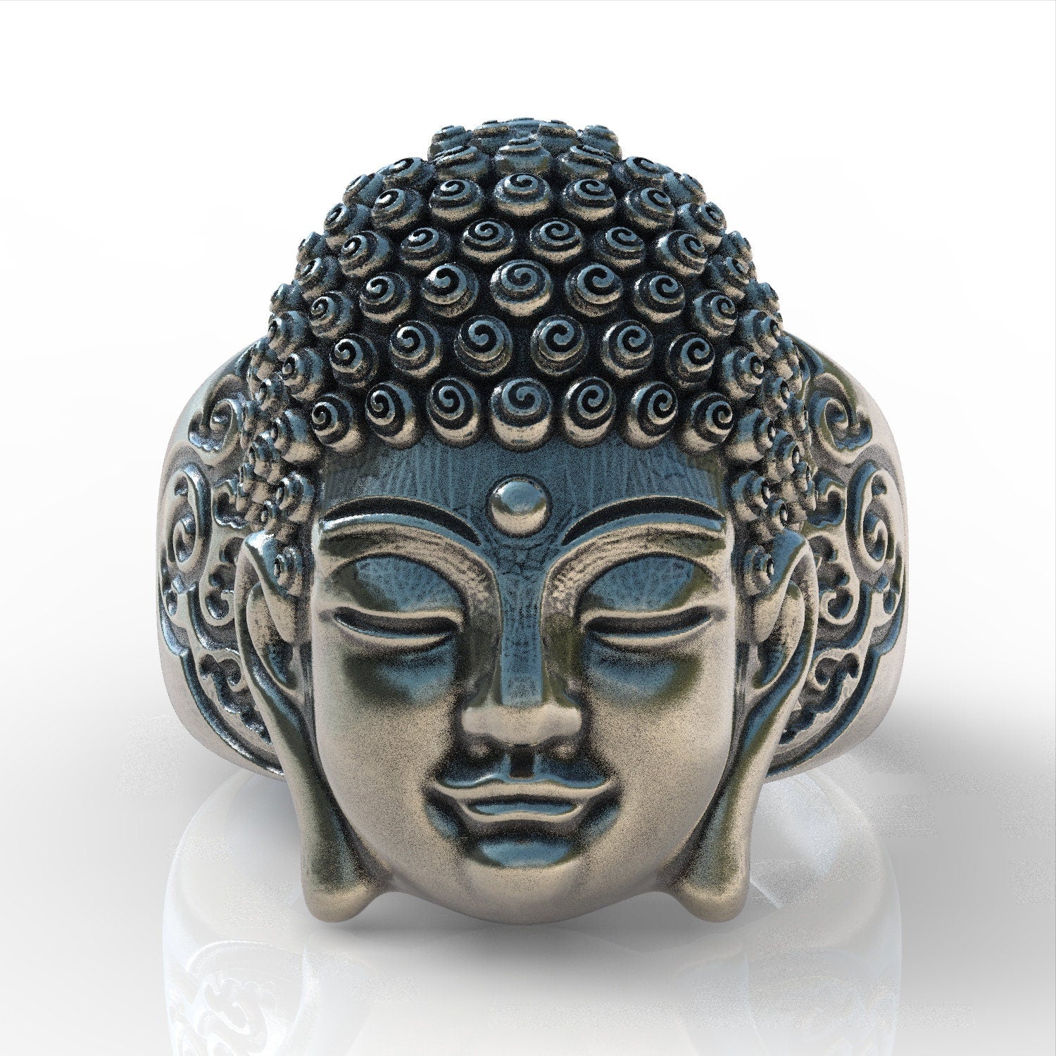 Sterling silver 925 thai buddha ring  buddhism, girl  buddha, bodhisattva, buddhist saint, the goddess of mercy
