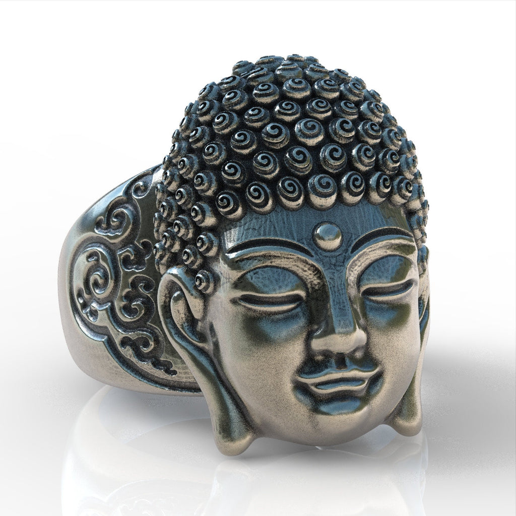 Sterling silver 925 thai buddha ring  buddhism, girl  buddha, bodhisattva, buddhist saint, the goddess of mercy