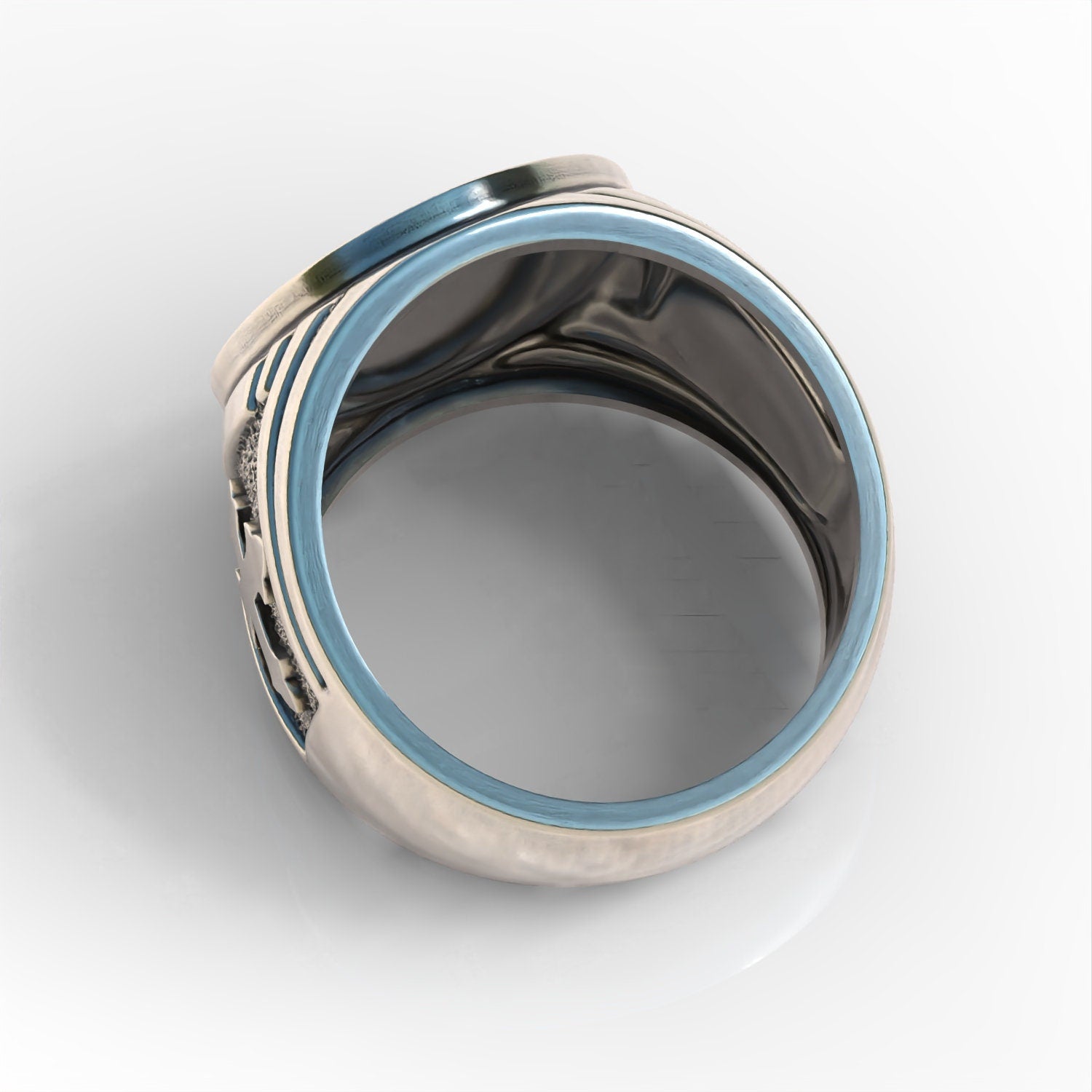 Saint benedict symbol ring 925 sterling silver bobijoo biker ring great gift  men and women