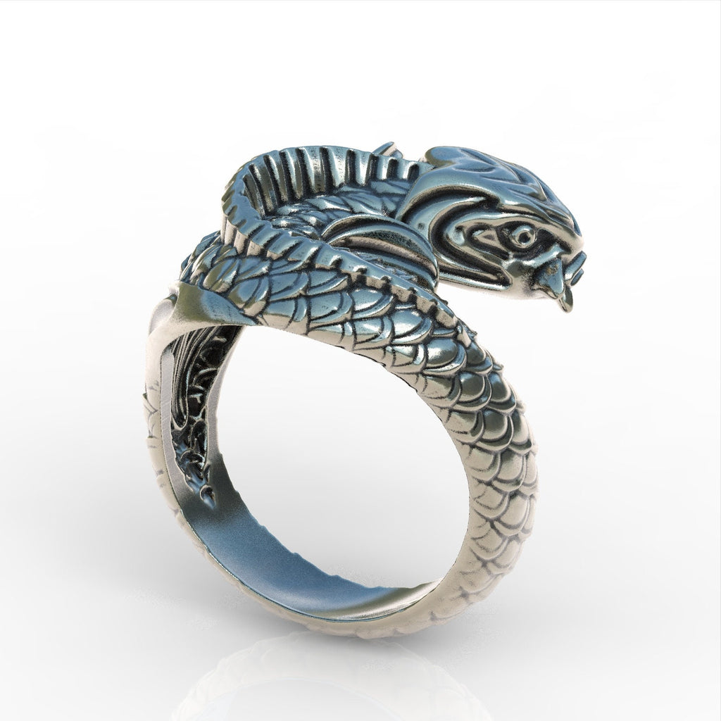 Japanese Art Fish Unisex Ring Sterling Silver 925