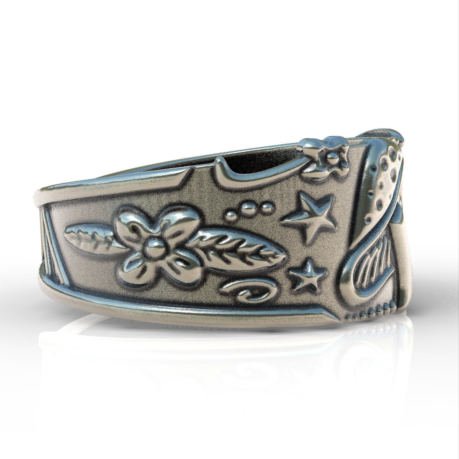 Mushroom Sterling Silver 925 Ring Retro Minimalist