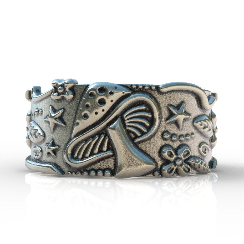 Mushroom Sterling Silver 925 Ring Retro Minimalist