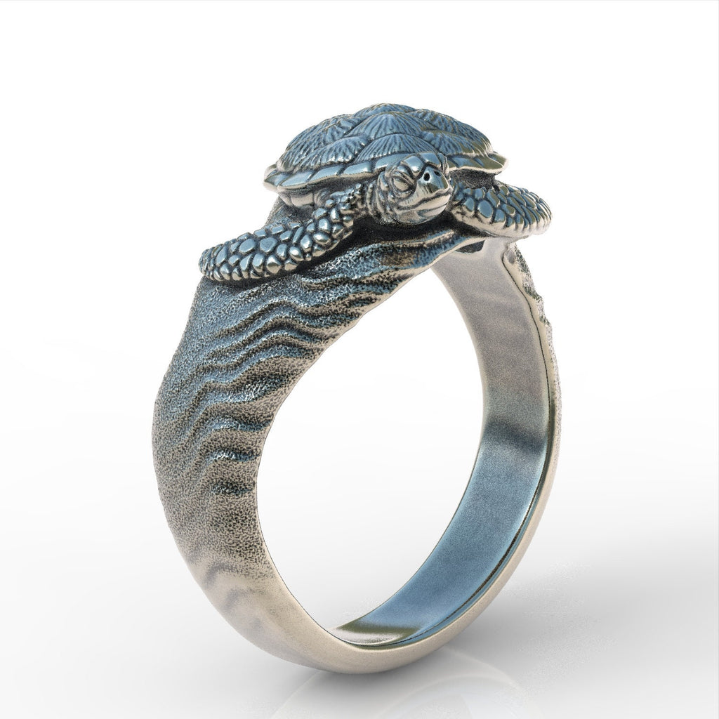 Hawaii sea turtle sterling silver 925 ring jewellery new ocean breath marine lovers ring