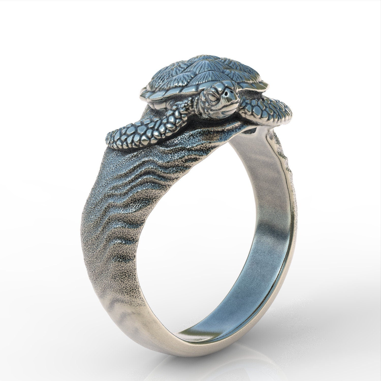 Hawaii sea turtle sterling silver 925 ring jewellery new ocean breath marine lovers ring
