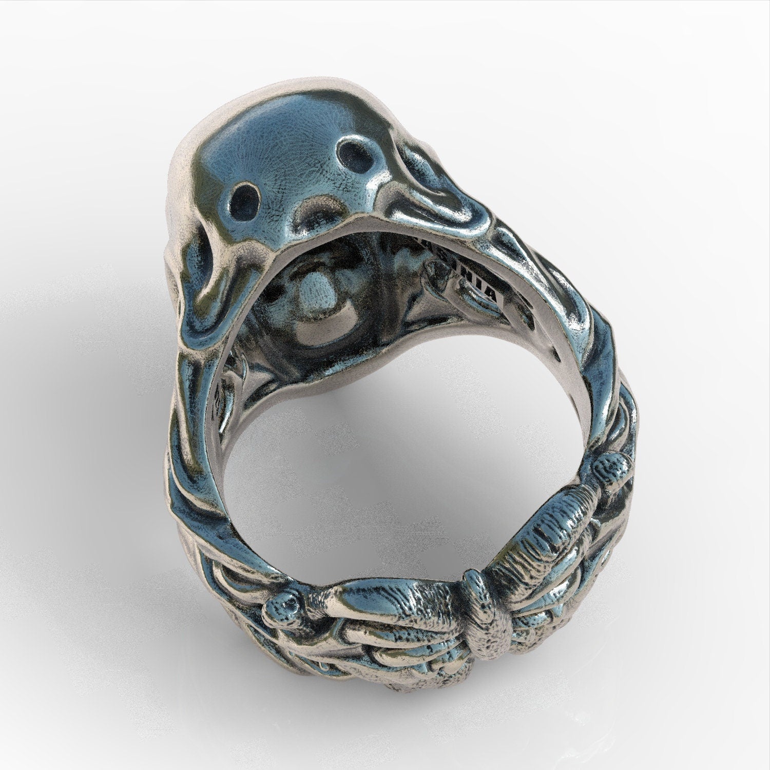 Scream sterling silver 925 ring ring handmade men
