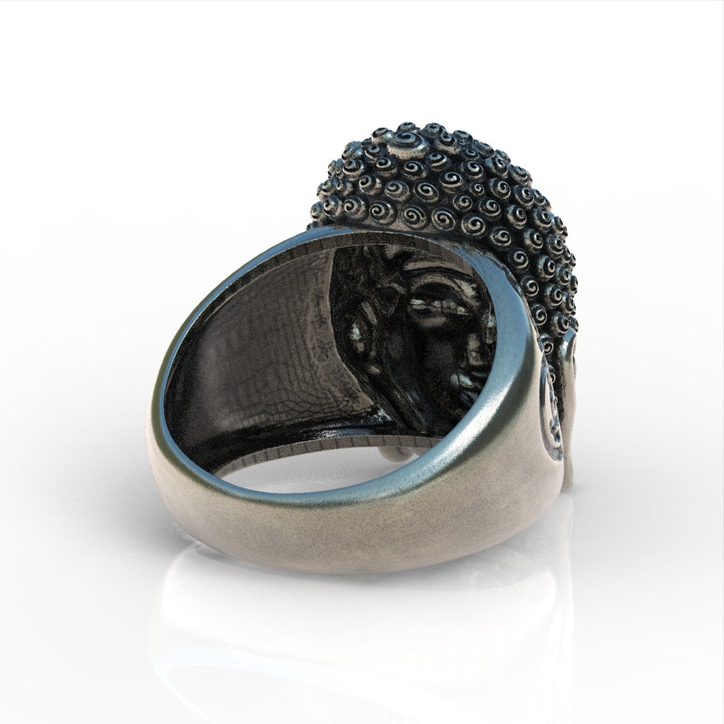 Sterling silver 925 thai buddha ring  buddhism, girl  buddha, bodhisattva, buddhist saint, the goddess of mercy