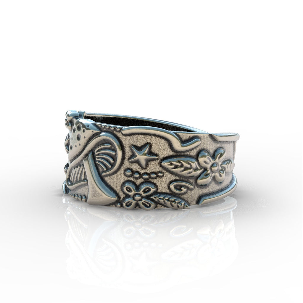 Mushroom Sterling Silver 925 Ring Retro Minimalist