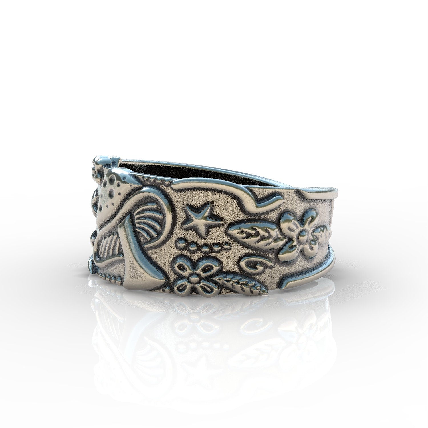 Mushroom Sterling Silver 925 Ring Retro Minimalist