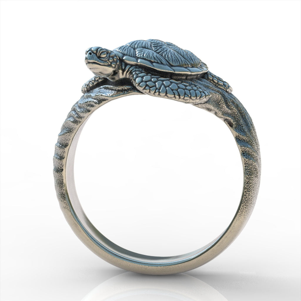 Hawaii sea turtle sterling silver 925 ring jewellery new ocean breath marine lovers ring