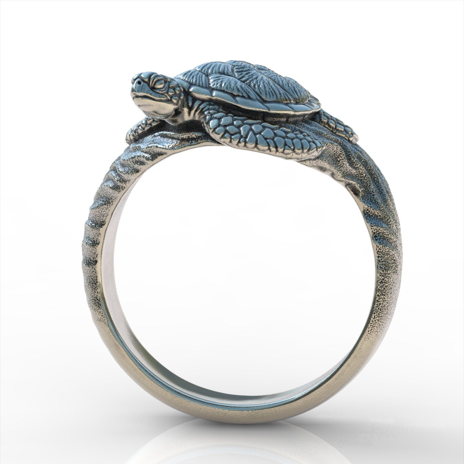 Hawaii sea turtle sterling silver 925 ring jewellery new ocean breath marine lovers ring