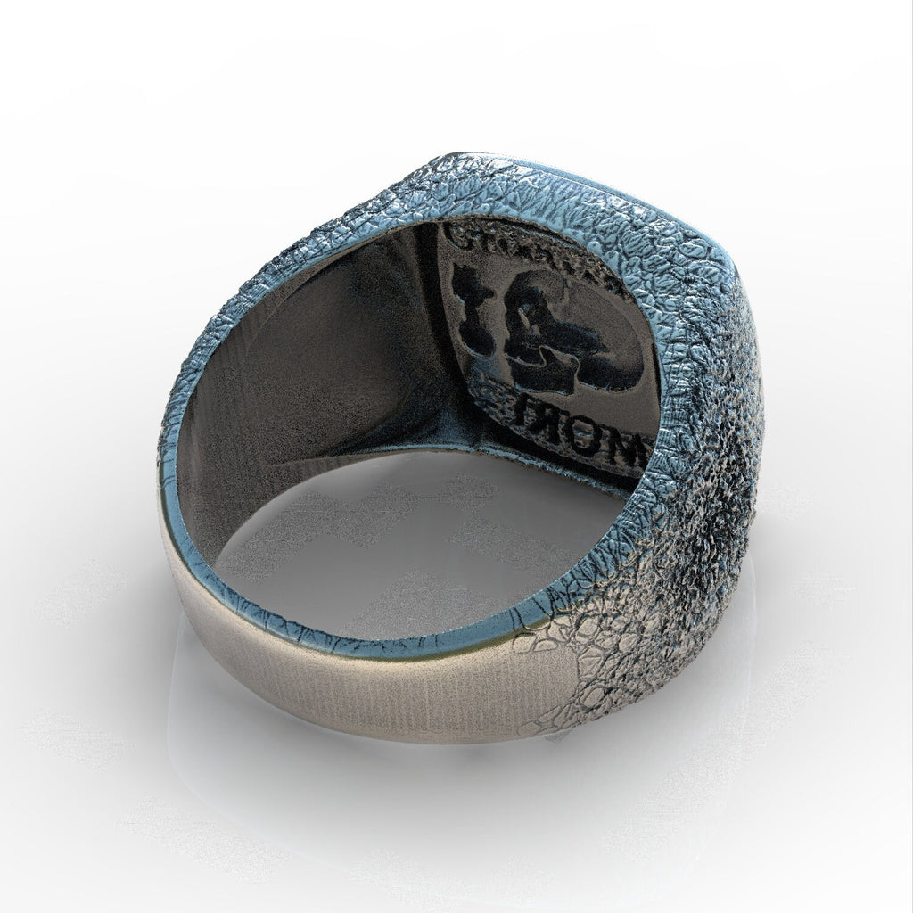 Memento mori signet ring sterling silver 925 original design