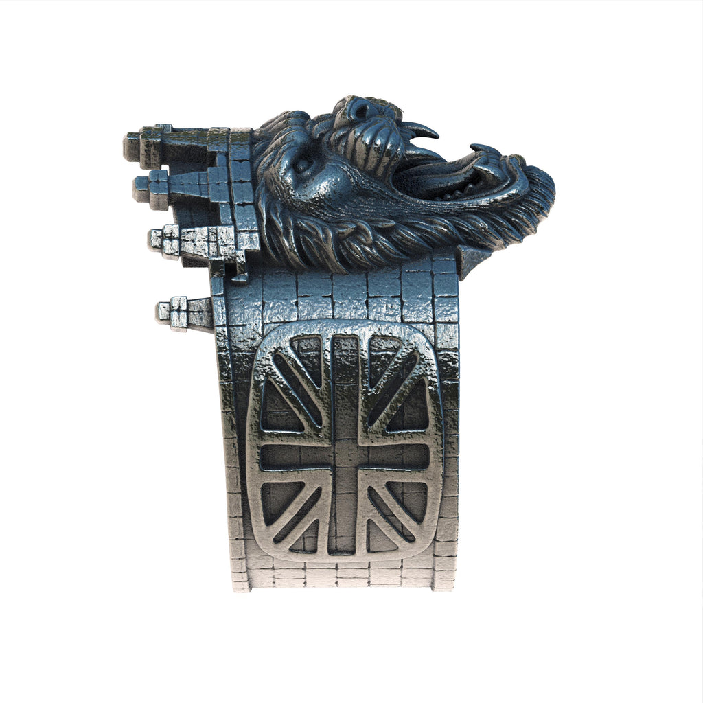 British Lion Ring Sterling Silver 925, Union Jack Lion Ring, England Castle Crown Ring, Gothic Men's Statement Ring, UK Heritage Jewelry